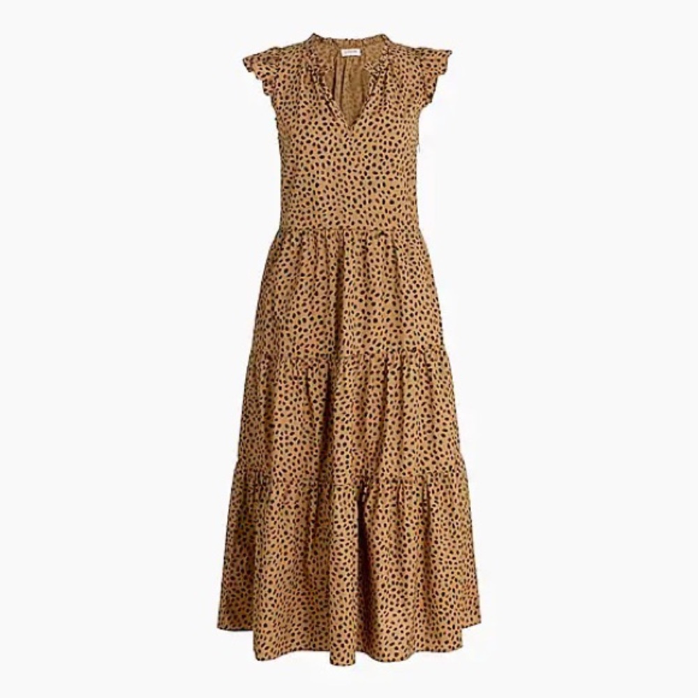 J. Crew poplin tiered midi dress